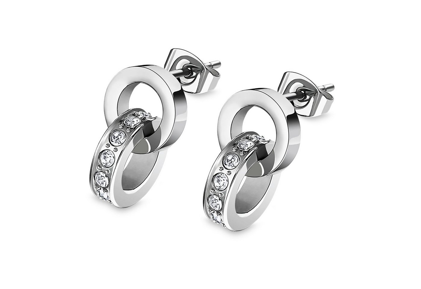 Lotus Style Paar Ohrstecker LS1981-4/1 „Bliss“ – Damen-Ohrringe Edelstahl mit Zirkonia, 10×15 mm von Lotus Style