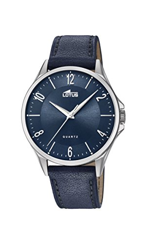 Lotus Uhr Für Herren 18518/3 Correa Clasico Silber Edelstahl Case BlauLeder Band von Relojes Lotus