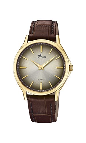 Lotus Watches Herren Datum klassisch Quarz Uhr mit Leder Armband 18517/2 von Lotus