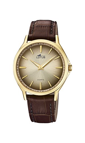 Lotus Watches Herren Datum klassisch Quarz Uhr mit Leder Armband 18517/1 von Lotus