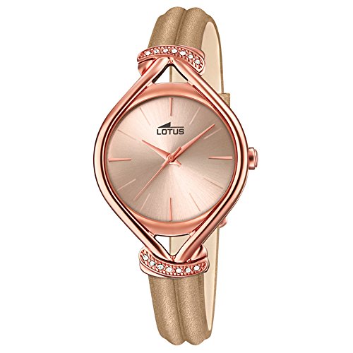 Lotus Damen Uhr Leder Armbanduhr Grace beige braun Analoguhr von Lotus