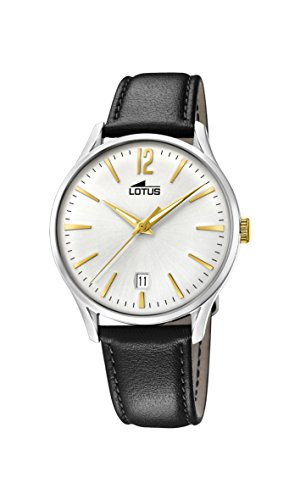 Lotus Watches Herren Datum klassisch Quarz Uhr mit Leder Armband 18402/1 von Lotus