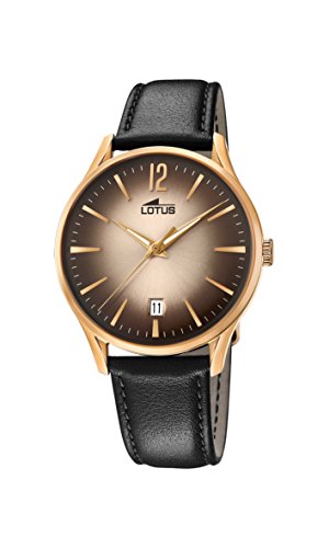 Lotus Watches Herren Datum klassisch Quarz Uhr mit Leder Armband 18404/2 von Lotus