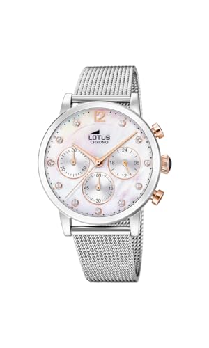 Lotus Damen Chronograph Quarz Uhr mit Edelstahl Armband 18676/1 von Relojes Lotus