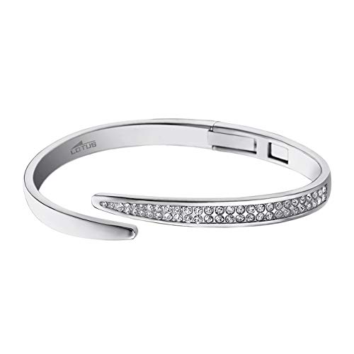 LOTUS STYLE Edelstahl Armband Armspange LS1845-2/1 Damen Silber D2JLS1845-2-1 EIN schönes Geschenk zu Weihnachten, Geburtstag, Valentinstag für die Frau von LOTUS STYLE