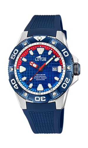 Lotus Herren Armbanduhr in der Farbe Blau mit Armband aus Silikon, Wasserdichtigkeit: 20bar, Gehäusedurchmesser: 45 mm, 18927/2 Lotus Herren Armbanduhr in der Farbe Blau mit Armband aus Silikon, Wasserdichtigkeit: 20bar, Gehäusedurchmesser: 45 mm, 18927/2 von Lotus