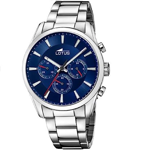 Lotus Herren Chronograph aus Edelstahl in der Farbe Silber-Blau 42mm, Wasserdichtigkeit: 5Bar, 18922/1 Lotus Herren Chronograph aus Edelstahl in der Farbe Silber-Blau 42mm, Wasserdichtigkeit: 5Bar, 18922/1 von Lotus