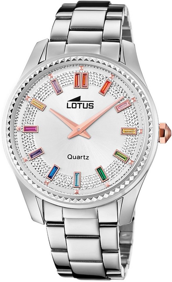 Lotus Chronograph Lotus Damenuhr Edelstahl Silber Lotus, (Chronograph), Damen Armbanduhr rund, mittel (ca. 38mm), Edelstahl von Lotus