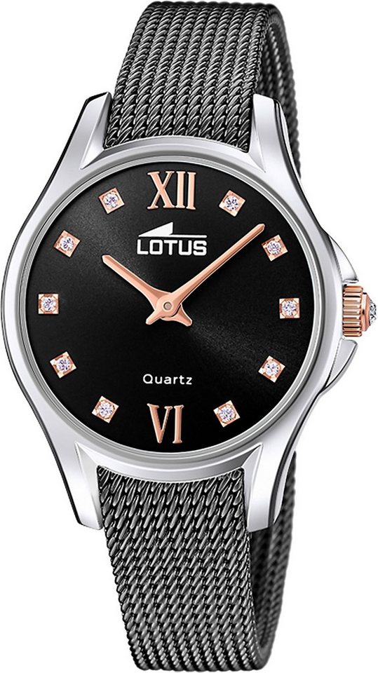 Lotus Chronograph Lotus Damenuhr Edelstahl grau Lotus, (Chronograph), Damen Armbanduhr rund, mittel (ca. 33mm), Edelstahl von Lotus