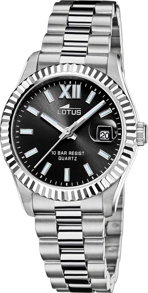 Lotus Chronograph Lotus Damenuhr Edelstahl silber Lotus, (Chronograph), Damen Armbanduhr rund, mittel (ca. 32,5mm), Edelstahl von Lotus