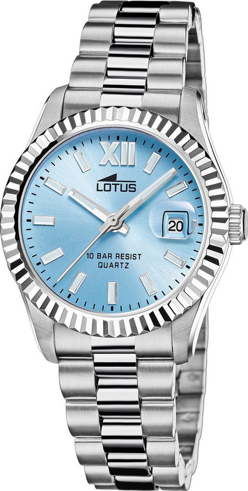 Lotus Chronograph Lotus Damenuhr Edelstahl silber Lotus, (Chronograph), Damen Armbanduhr rund, mittel (ca. 32,5mm), Edelstahl von Lotus