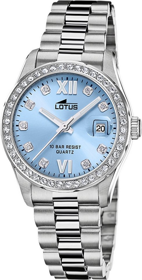 Lotus Chronograph Lotus Damenuhr Edelstahl silber Lotus, (Chronograph), Damen Armbanduhr rund, mittel (ca. 32,5mm), Edelstahl von Lotus