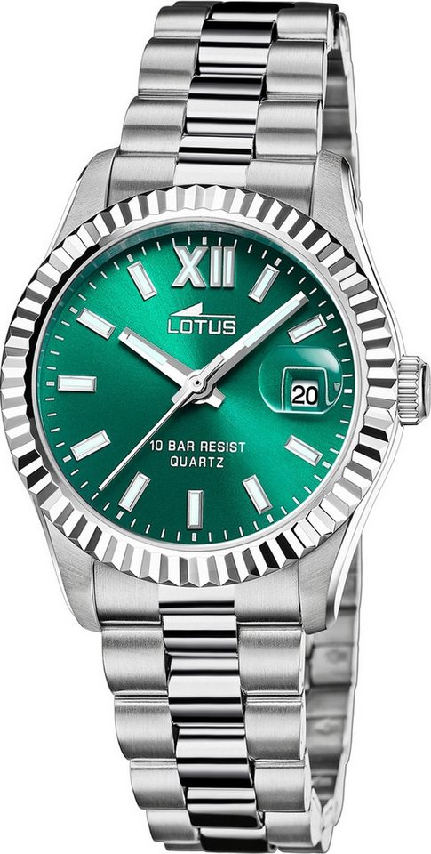 Lotus Chronograph Lotus Damenuhr Edelstahl silber Lotus, (Chronograph), Damen Armbanduhr rund, mittel (ca. 32,5mm), Edelstahl von Lotus