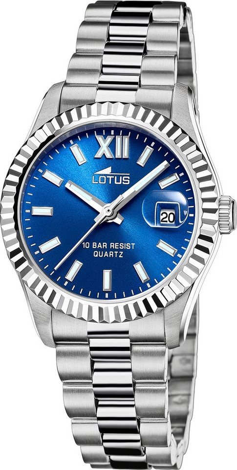 Lotus Chronograph Lotus Damenuhr Edelstahl silber Lotus, (Chronograph), Damen Armbanduhr rund, mittel (ca. 32,5mm), Edelstahl von Lotus