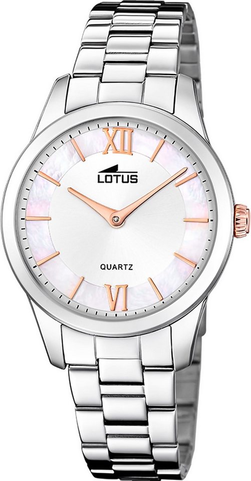 Lotus Chronograph Lotus Damenuhr Edelstahl silber Lotus, (Chronograph), Damen Armbanduhr rund, mittel (ca. 34mm), Edelstahl von Lotus