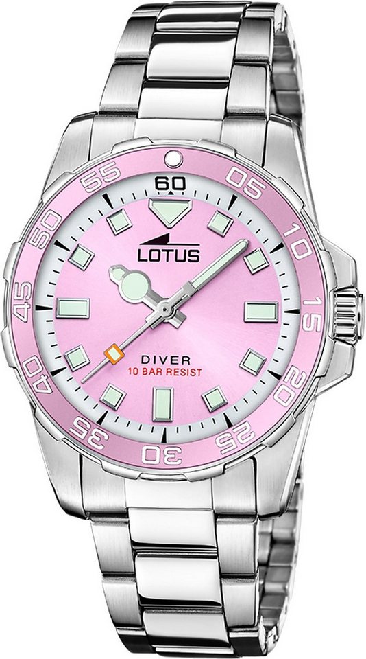 Lotus Chronograph Lotus Damenuhr Edelstahl silber Lotus, (Chronograph), Damen Armbanduhr rund, mittel (ca. 36,8mm), Edelstahl von Lotus