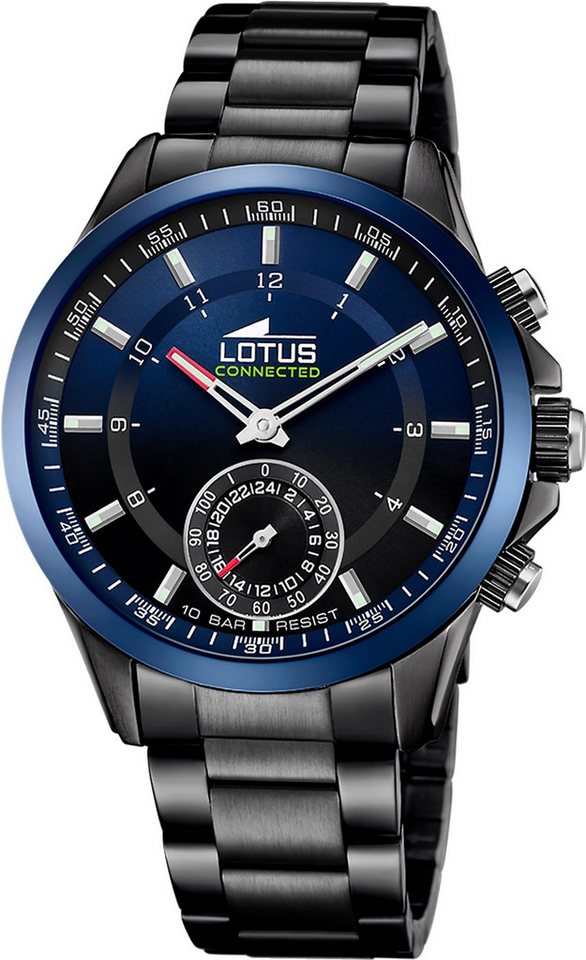 Lotus Chronograph Lotus Herrenuhr Edelstahl schwarz Lotus, (Chronograph), Herren Armbanduhr rund, groß (ca. 43mm), Edelstahl von Lotus