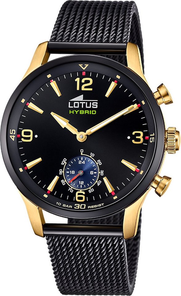 Lotus Chronograph Lotus Herrenuhr Edelstahl schwarz Lotus, (Chronograph), Herren Armbanduhr rund, groß (ca. 43mm), Edelstahl von Lotus