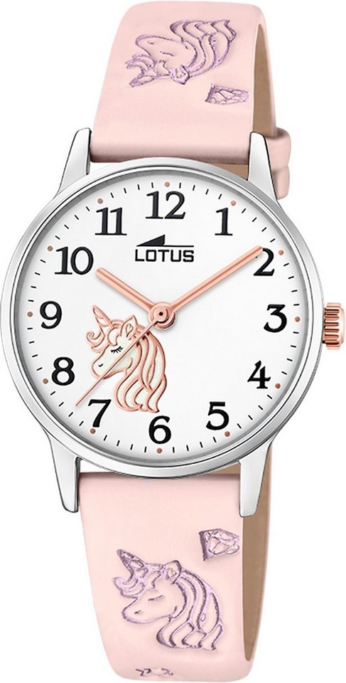 Lotus Chronograph Lotus Kinderuhr Leder rosa Lotus Classic, (Chronograph), Kinder Armbanduhr rund, klein (ca. 30mm), Edelstahl von Lotus