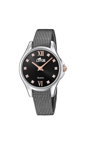 LOTUS Damen Fashion Uhr Bliss in der Farbe Schwarz mit Edelstahlarmband, Gehäusedurchmesser: 33mm, 18799/3 von LOTUS
