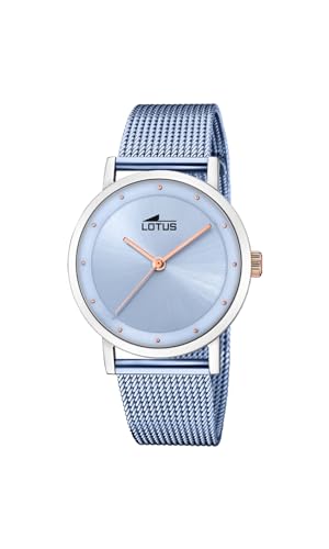 Lotus Damen Armbanduhr aus Edelstahl in der Farbe Silber-Blau-Roségold 35mm, Wasserdichtigkeit: 5 Bar, 18878/1 von Lotus
