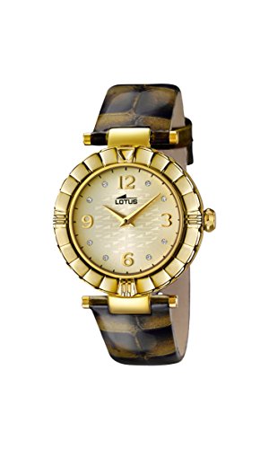 Lotus Damen Analog Quarz Uhr mit Leder Armband 15912/6 von Lotus