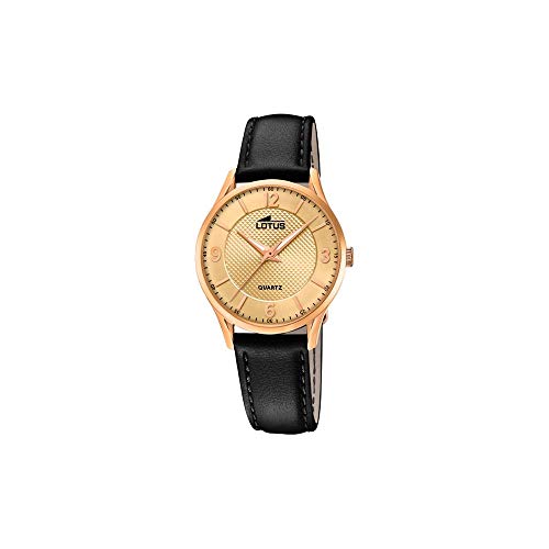 Lotus Uhr Für Kind 18407/C Outlet Roségold Edelstahl Case SchwarzLeder Band von LOTUS