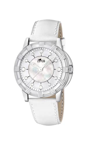 Lotus Uhr Für Damen 15747/1 Outlet Edelstahl Case WeißLeder Band von Relojes Lotus