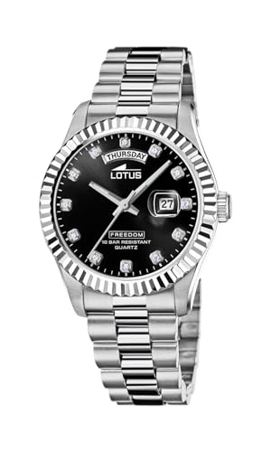 Lotus Herren Armbanduhr aus Edelstahl in der Farbe Silber-Schwarz 41,5mm, Wasserdichtigkeit: 10Bar, 18854/7 von Lotus