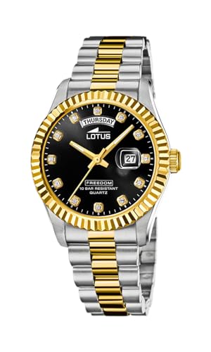 Lotus Herren Armbanduhr aus Edelstahl in der Farbe Silber-Gold-Schwarz 41,5mm, Wasserdichtigkeit: 10Bar, 18855/6 von Lotus