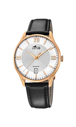 Lotus Uhr Für Herren 18404/A Outlet Roségold Edelstahl Case SchwarzLeder Band von LOTUS