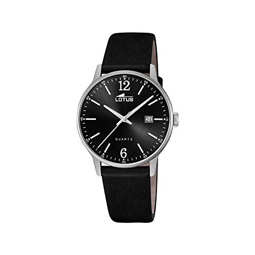 Lotus Uhr Für Herren 18695/4 Acero Clasico Silber Edelstahl Case SchwarzLeder Band von Relojes Lotus