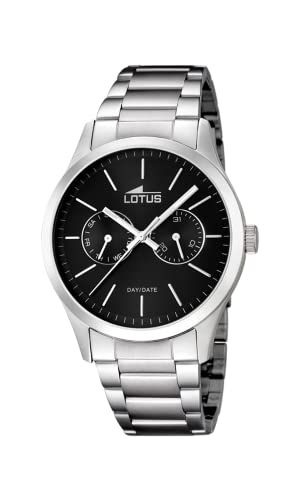 Lotus Herren Analog Quarz Uhr mit Edelstahl Armband 15954/3 von LOTUS