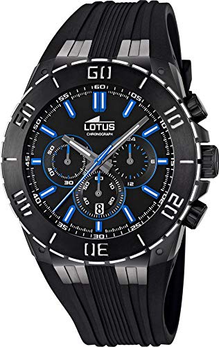 Lotus Uhr Für Herren 15802/4 Outlet Schwarz Edelstahl Case SchwarzSilikon Band von Lotus