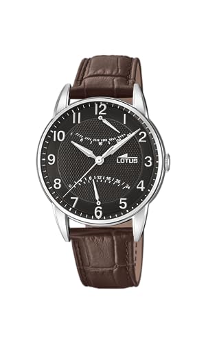 Lotus Uhr Für Herren 18429/6 Outlet Silber Edelstahl Case BraunLeder Band von LOTUS
