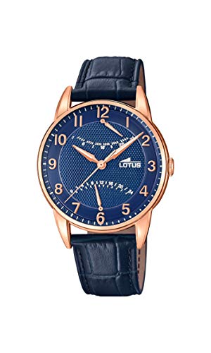 Lotus Uhr Für Herren 18430/7 Outlet Gold Edelstahl Case BlauLeder Band von LOTUS