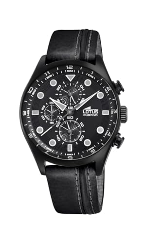 Lotus Herren Chronograph Leder Schwarz 42mm von Lotus