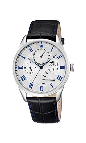 Lotus Uhr Für Herren 10131/2 Outlet Silber Edelstahl Case SchwarzLeder Band von Lotus