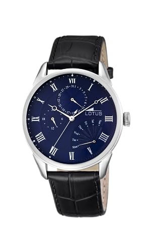 Lotus Uhr Für Herren 10131/3 Outlet Silber Edelstahl Case SchwarzLeder Band von LOTUS