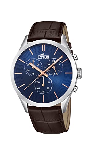 Lotus Herren Analoger Quarz Uhr mit Echtes Leder Armband 18119/4 von Lotus