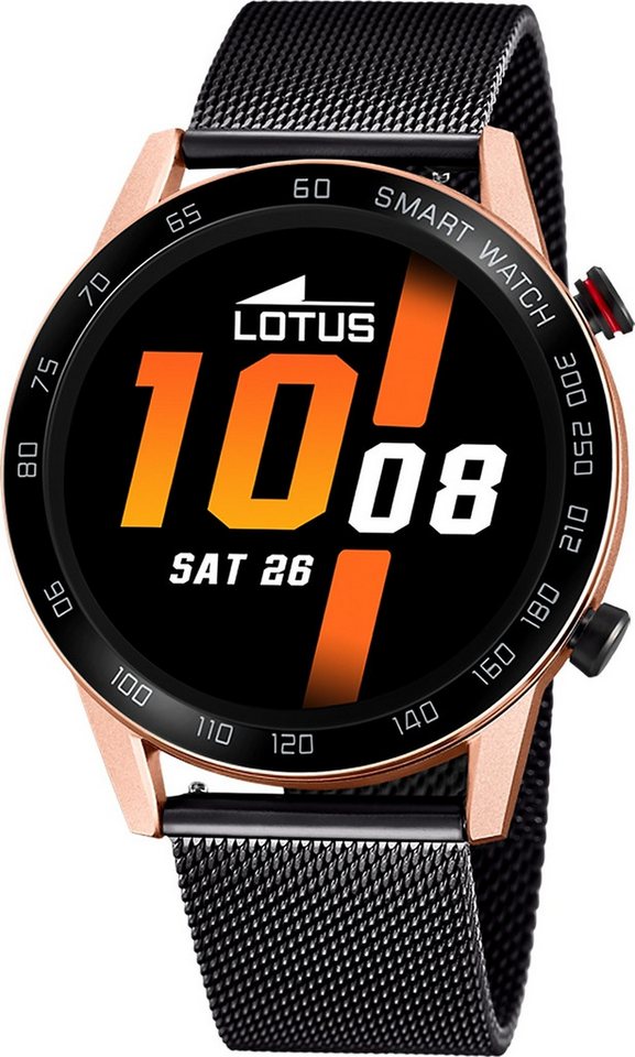 Lotus Multifunktionsuhr Lotus Herrenuhr Edelstahl schwarz Lotus, (Multifunktionsuhr), Herren Armbanduhr rund, groß (ca. 45mm), Edelstahl von Lotus