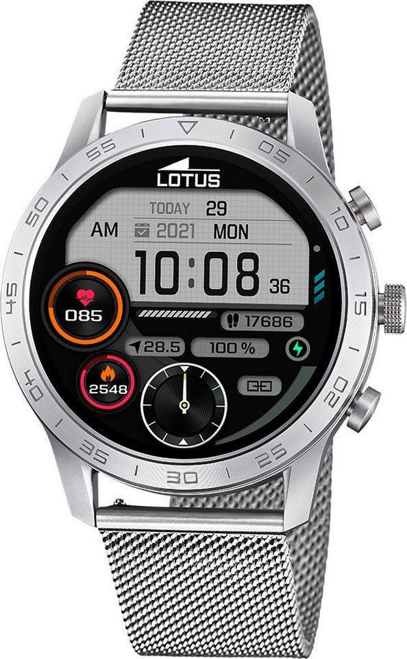 Lotus Multifunktionsuhr Lotus Herrenuhr Edelstahl silber Lotus, (Multifunktionsuhr), Herren Armbanduhr rund, groß (ca. 44,3mm), Edelstahl von Lotus
