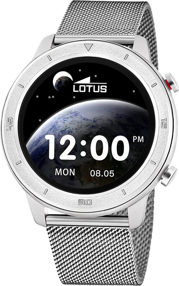 Lotus Multifunktionsuhr Lotus Herrenuhr Edelstahl silber schwarz, (Multifunktionsuhr), Herren Armbanduhr rund, extra groß (ca. 46,9mm), Edelstahl von Lotus