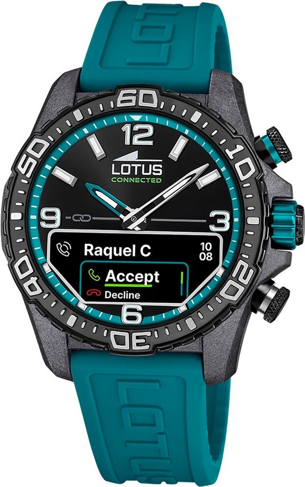 Lotus Multifunktionsuhr Lotus Herrenuhr Kunststoff Blau Lotus, (Multifunktionsuhr), Herren Armbanduhr rund, groß (ca. 45mm), Kohlefaser, Sport, Fashion von Lotus