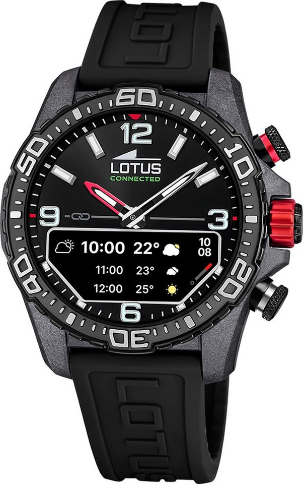 Lotus Multifunktionsuhr Lotus Herrenuhr Kunststoff schwarz Lotus, (Multifunktionsuhr), Herren Armbanduhr rund, groß (ca. 45mm), Kohlefaser, Sport, Fashion von Lotus