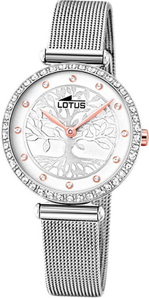 Lotus Quarzuhr LOTUS Edelstahl Damen Uhr 18709/1, Damenuhr mit Edelstahlarmband, rundes Gehäuse, klein (ca. 29mm), Fashi von Lotus