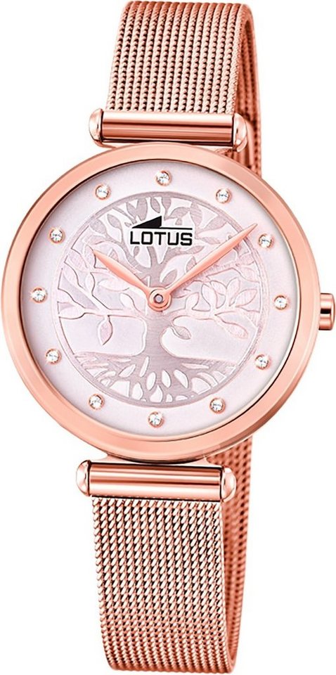 Lotus Quarzuhr LOTUS Edelstahl Damen Uhr 18710/2, Damenuhr mit Edelstahlarmband, rundes Gehäuse, klein (ca. 29mm), Fashi von Lotus