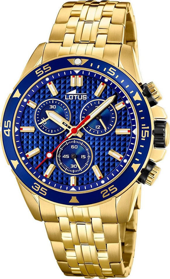 Lotus Quarzuhr Lotus Herrenuhr Excellent Armbanduhr, (Analoguhr), Herren Armbanduhr rund, groß (ca. 44mm), Edelstahl, Luxus von Lotus