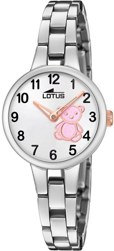 Lotus Quarzuhr LOTUS Jugend Uhr Elegant 18658/6, Jugend Armbanduhr rund, Edelstahlarmband silber von Lotus
