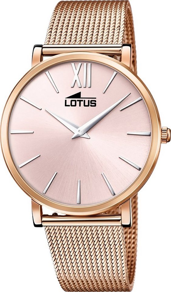 Lotus Quarzuhr Lotus Damen Armbanduhr Smart Casual, Damenuhr rund, mittel (ca. 38mm) Edelstahlarmband rosegold von Lotus